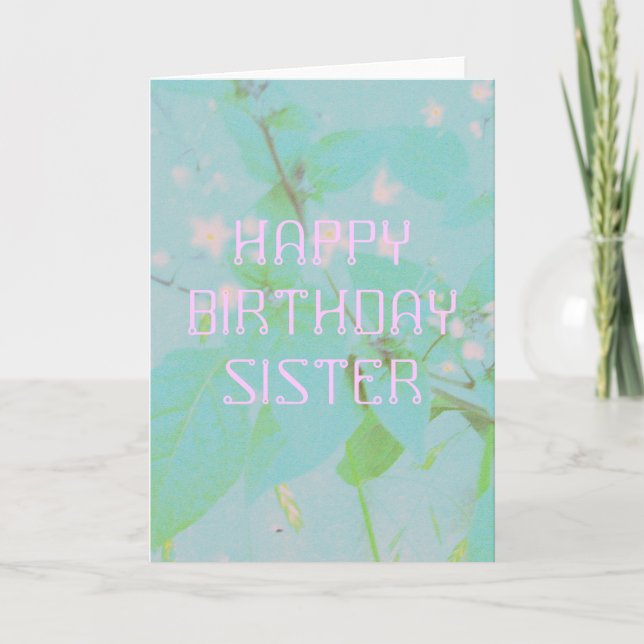 Carte Soeur Elégante Personnalisée Anniversaire (Devant)