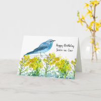 Soeur En Droit Joyeux Anniversaire Bluebird Fleurs