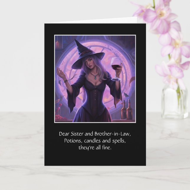Carte Soeur et Frère en Droit Drôle Halloween (Orchidée)