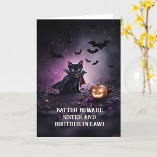 Carte Soeur et Frère en Droit Mari Halloween Cute