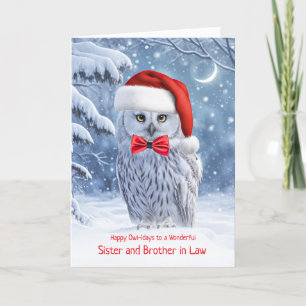 Carte Soeur et frère en droit Owl Joyeux jours fériés