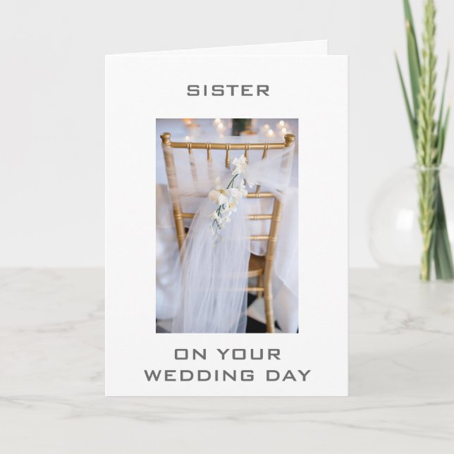 CARTE SOEUR LE JOUR DU MARIAGE - AMOUR ET BONHEUR (Devant)