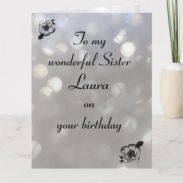 Carte Soeur personnalisée Anniversaire (Devant)