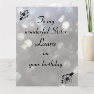 Carte Soeur personnalisée Anniversaire