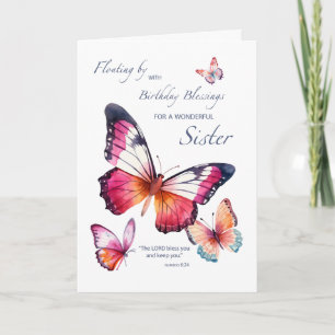 Carte Soeur Religieux Anniversaire Papillons
