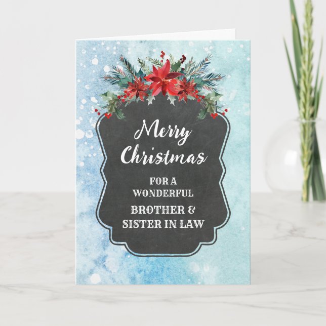 Carte Soeur Rustique et Frère en Droit Joyeux Noël (Devant)