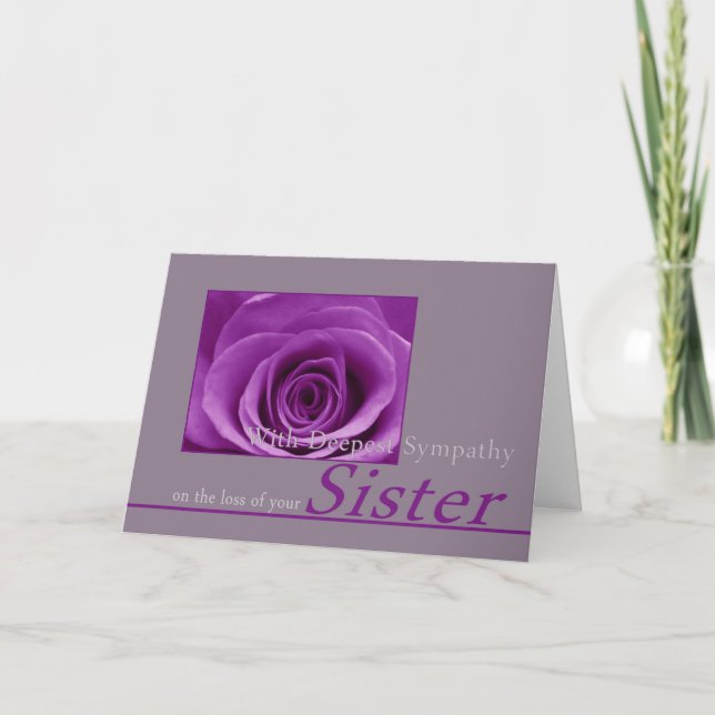 Carte Soeur Sympthy avec Roses (Devant)