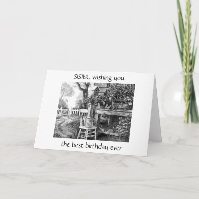 CARTE **SOEUR** UN SOUHAIT D'ANNIVERSAIRE SPÉCIAL JUSTE  (Devant)