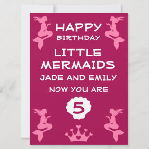 Carte Soeurs jumelles Mermaid