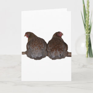 Carte Soeurs - poules de Wyandotte lacées par bleu