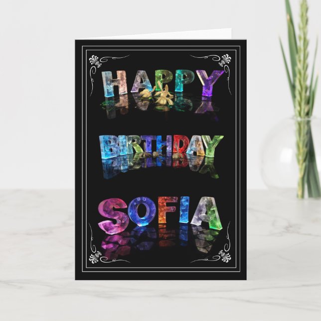 Carte Sofia - Nom de Lights greeting card (photo) (Devant)