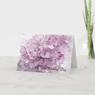 Carte Soft Pink Hydrangea Wedding Day Card
