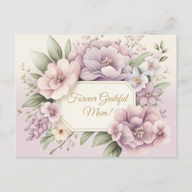 Carte Soft Purple Floral Fête des Mères (Devant)