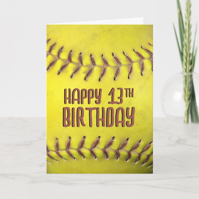 Carte Softball 13e anniversaire (Devant)