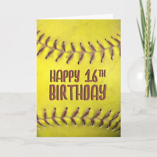 Carte Softball 16e anniversaire (Devant)