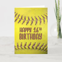 Carte Softball 16e anniversaire