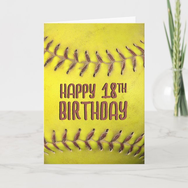 Carte Softball 18e anniversaire (Devant)