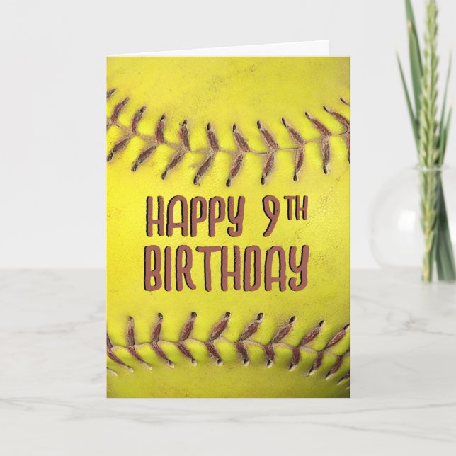 Carte Softball 9e anniversaire (Devant)