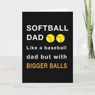 Carte Softball père sports avec des boules plus grandes