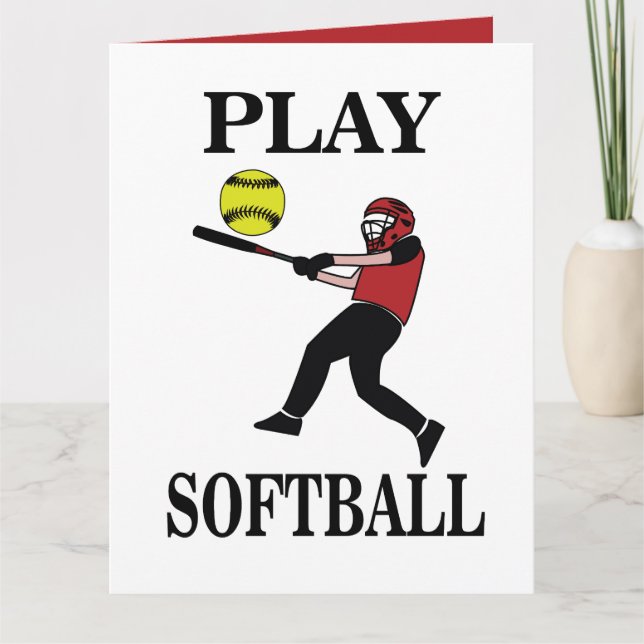 Carte Softball Player Play Softball (Devant)