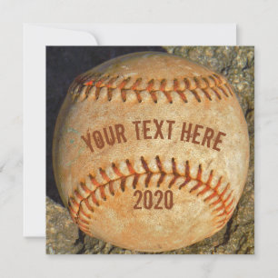 Carte softball vintage de baseball blanc