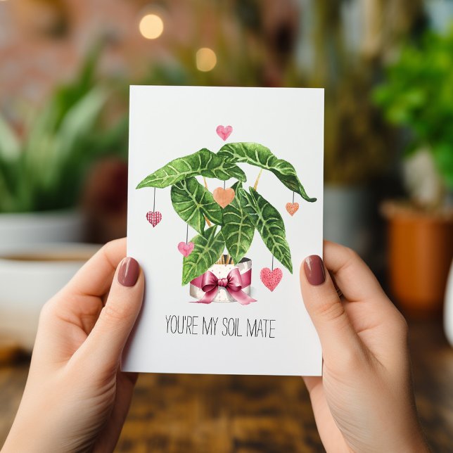 Carte Soil Mate Houseplant Love Pun Saint Valentin (Créateur téléchargé)