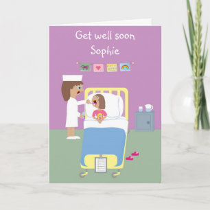 Carte Soin de l'Hôpital Cute Get Well Bientôt