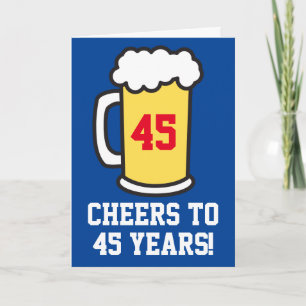 Carte Soirée À 45 Ans Bière Anniversaire (Vierge À L'Int