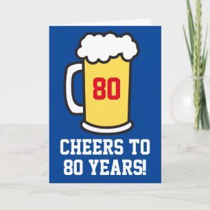 Carte Soirée À 80 Ans Bière Anniversaire (Vierge À L'Int