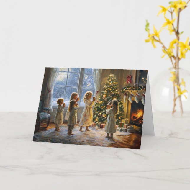 Carte Soirée de Noël cosy (Fleur jaune)