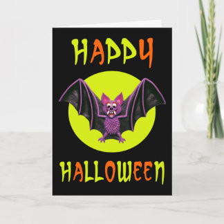 Carte Soirée d'Halloween Cute Bat