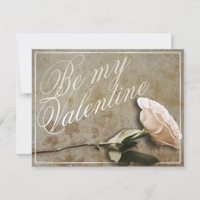 Carte Sois ma Saint-Valentin avec Rose (Devant)