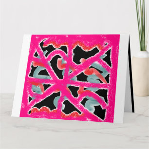 Carte Sois ma Saint-Valentin en rose rouge et noir
