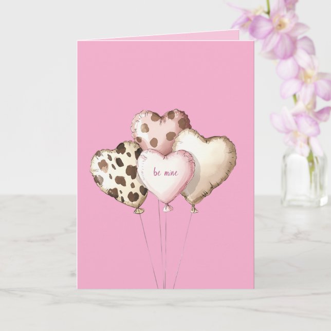 Carte Sois Mien Ballons de Coeur Amour Saint-Valentin (Orchidée)