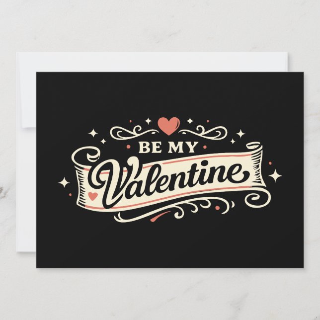 Carte Sois mon amour rétro de la Saint-Valentin (Devant)