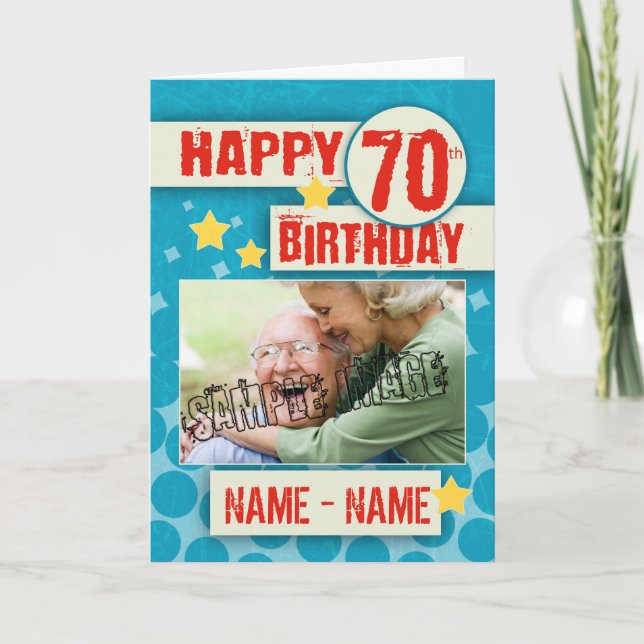 Carte soixante-dixième Anniversaire avec des effets (Devant)