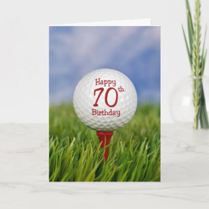 Carte soixante-dixième Boule de golf d'anniversaire