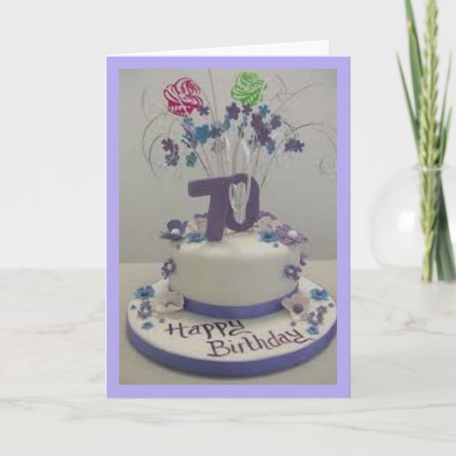 Carte soixante-dixième Gâteau d'anniversaire (Devant)