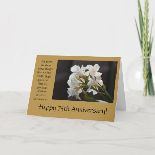 Carte soixante-quinzième Anniversaire, floral, vers de