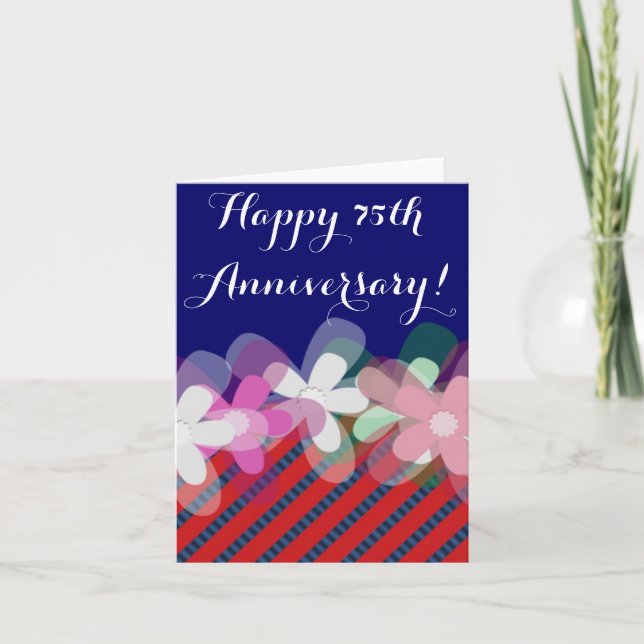 Carte soixante-quinzième fleurs d'anniversaire de (Devant)