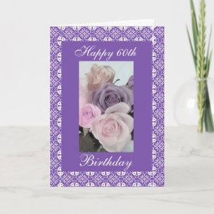 Carte soixantième roses d'anniversaire (âge de