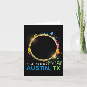 Carte Solar Eclipse 2024 Austin Texas Colorful Totality
