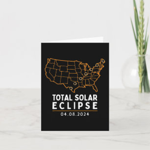 Carte Solar Eclipse 2024 Party America Totalité Total Us