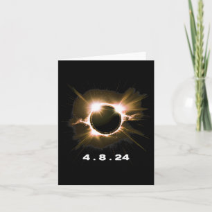 Carte Solar Eclipse 4.8.24 Totality Event 2024 Souvenir
