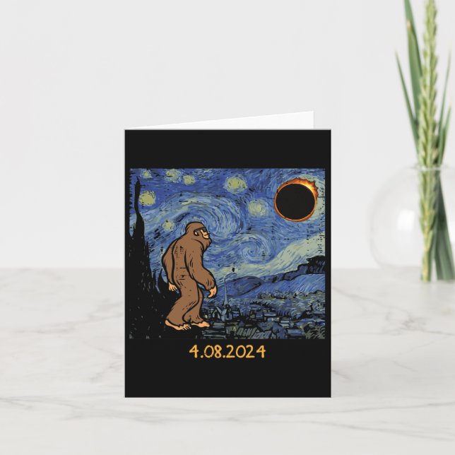 Carte Solar Eclipse Bigfoot Starry Night Sasquatatatts M (Devant)