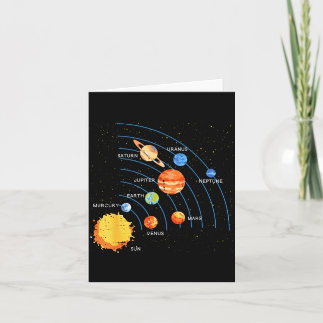 Carte Solar System Sun Planets Orbit Space Galaxy Men Wo (Devant)