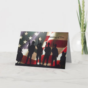 Carte Soldat militaire patriote pensant à vous faits sur