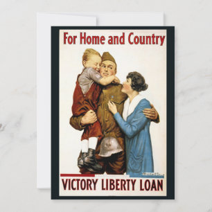 Carte Soldat patriotique vintage pour l'emprunt de la li