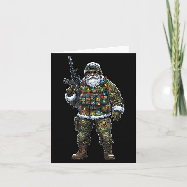 Carte Soldier Santa Camouflage Christmas Military Hunter (Devant)