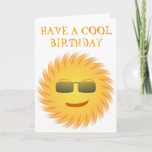 CARTE SOLEIL "AVOIR UN ANNIVERSAIRE COOL"
